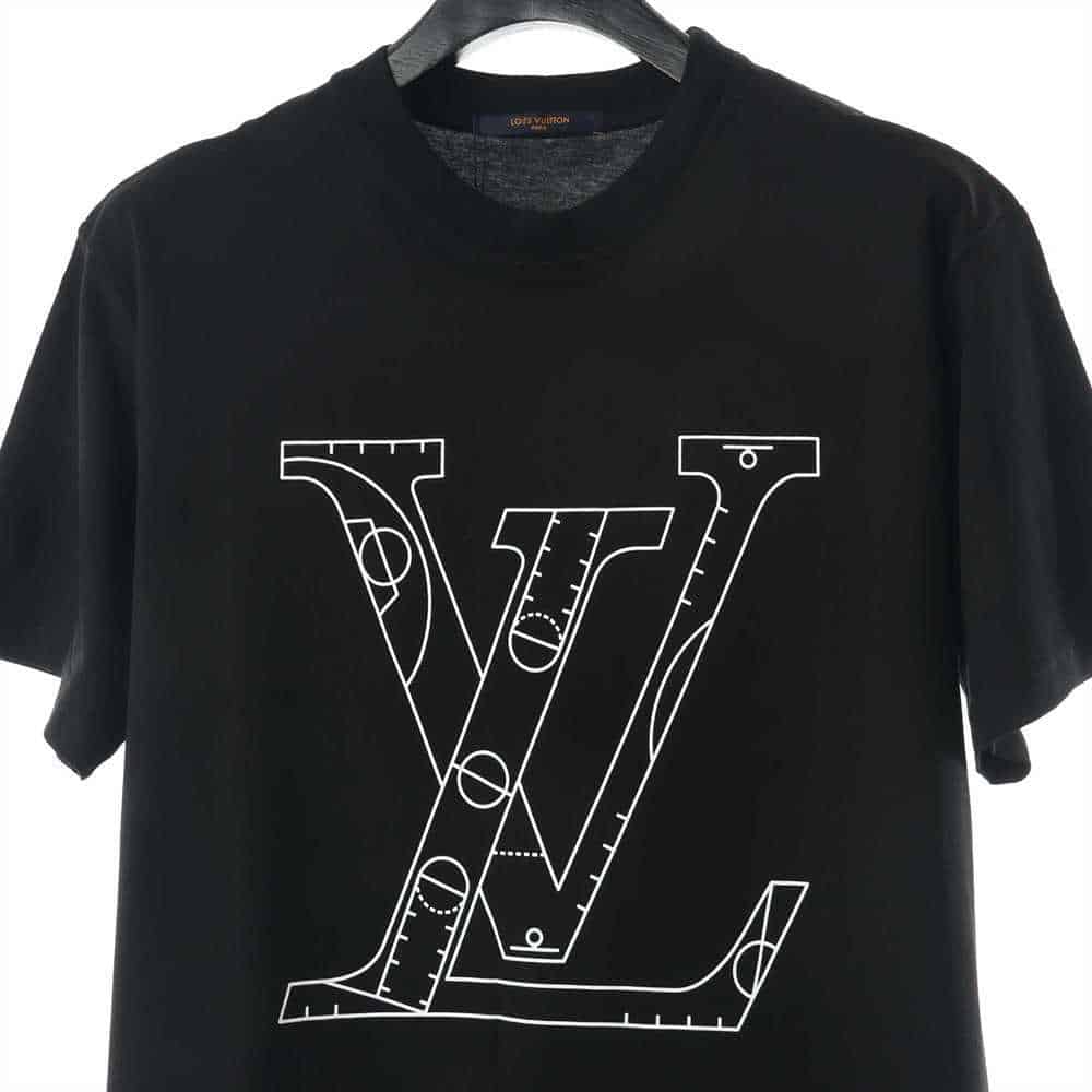floating lv printed t-shirt black
