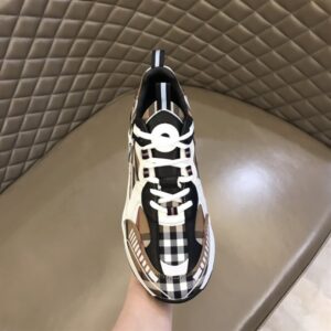 VINTAGE CHECK COTTON AND LEATHER SNEAKERS - BBR111