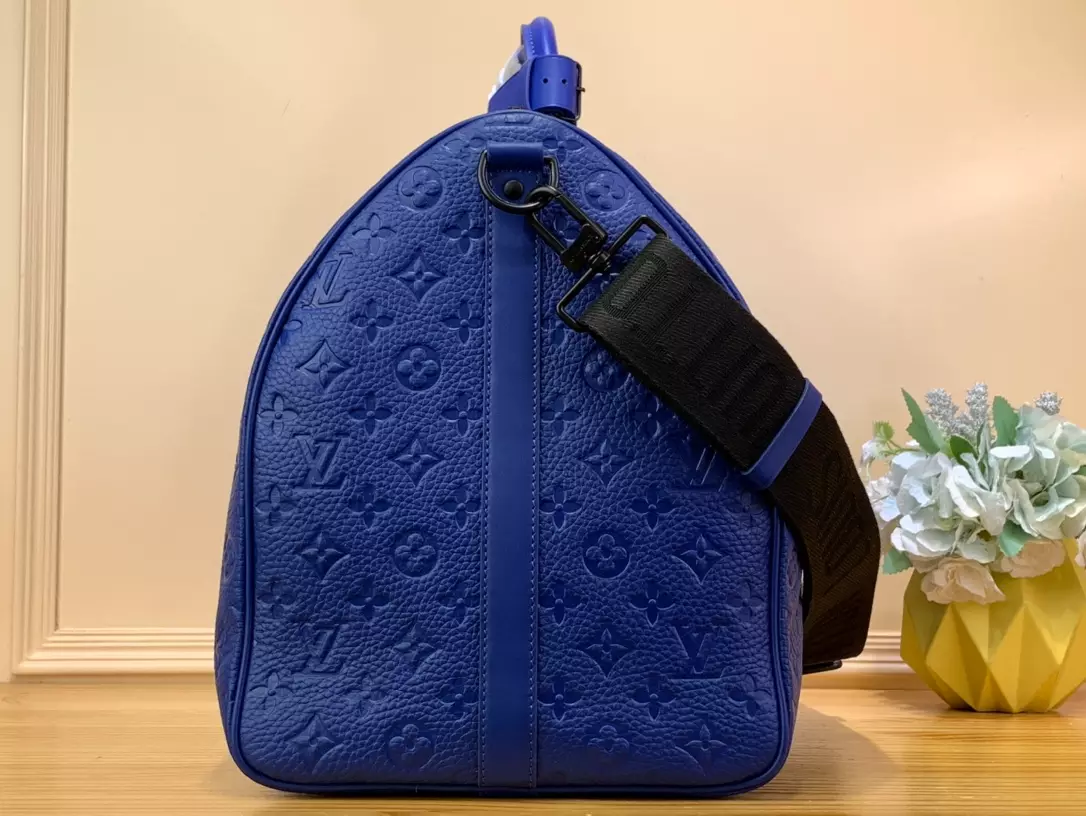 Louis Vuitton Keepall Bandouliere 50 Racing Blue in Embossed Taurillon  Monogram Cowhide Leather with Black-tone - US